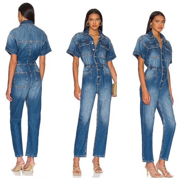 Free People Pants - NWT Free People Marci Denim Jumpsuit Sz-S